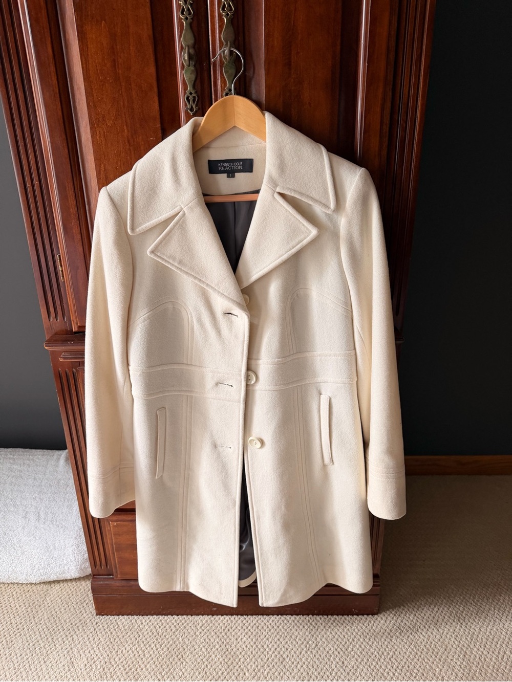 Kenneth Cole Reaction Ivory/Warm White Pea Coat
